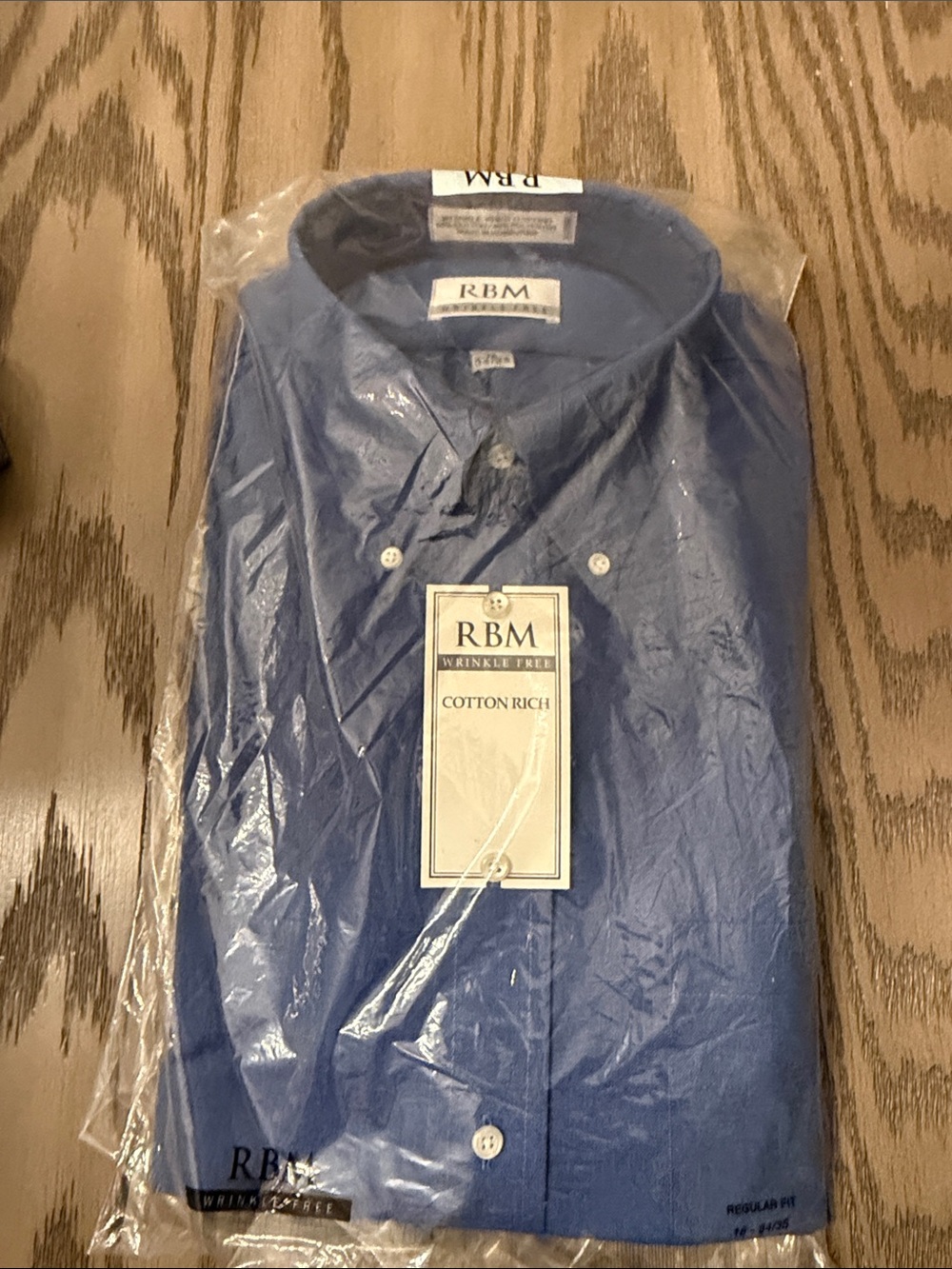 Cotton-Rich Wrinkle-Free Dress Shirt — Blue